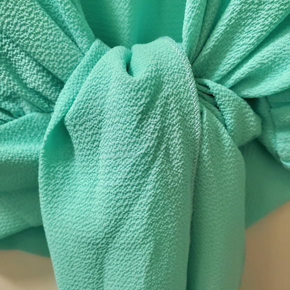 Mint Green Wrap Blouse - Picture 3 of 4